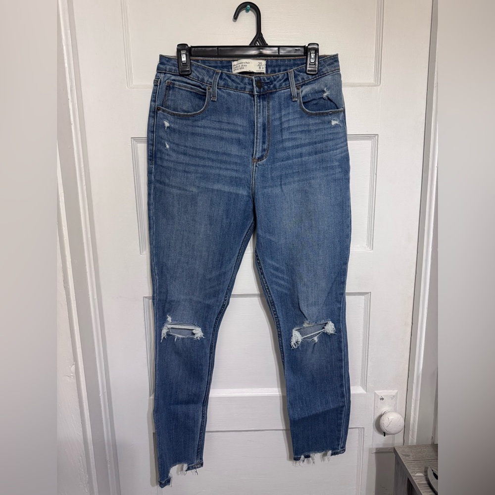 Abercrombie & Fitch Blue Ripped Skinny Jeans